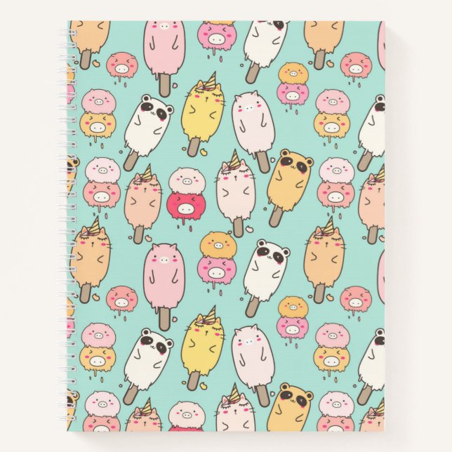 Kawaii Ice Cream Notebook (Front)