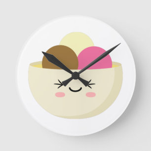 Kawaii Ice Cream Round Clock