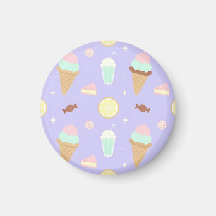 Kawaii Ice Cream Sweets Pattern Magnet