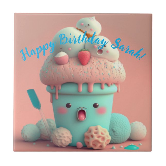 Kawaii  ice cream        tile (Front)