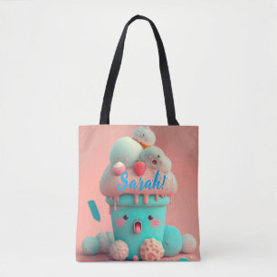 Kawaii  ice cream         tote bag