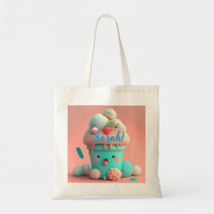 Kawaii  ice cream         tote bag