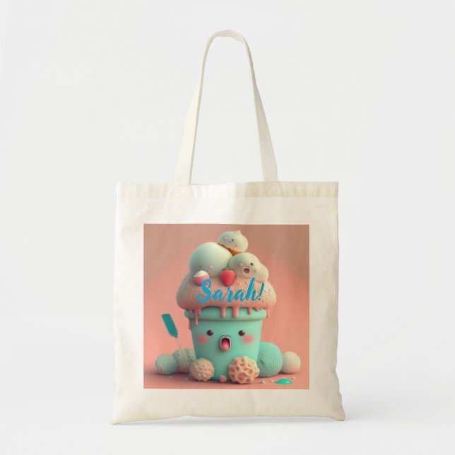 Kawaii  ice cream         tote bag (Front)