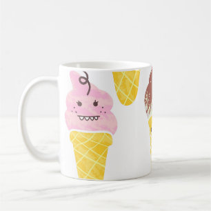Kawaii ice creams, cute, seamless pattern. coffee mug