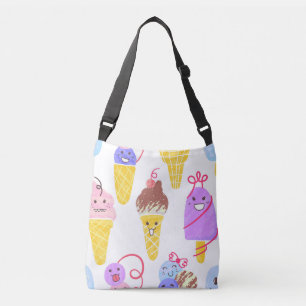 Kawaii ice creams, cute, seamless pattern. crossbody bag