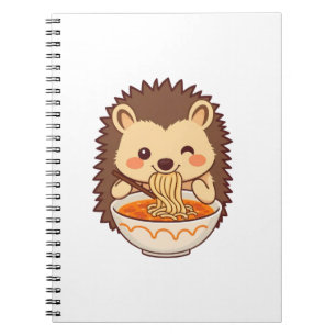 Kawaii-Igel mit Ramen – Niedliches Foodie Notebook