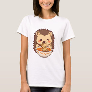 Kawaii-Igel mit Ramen – Niedliches Foodie T-Shirt