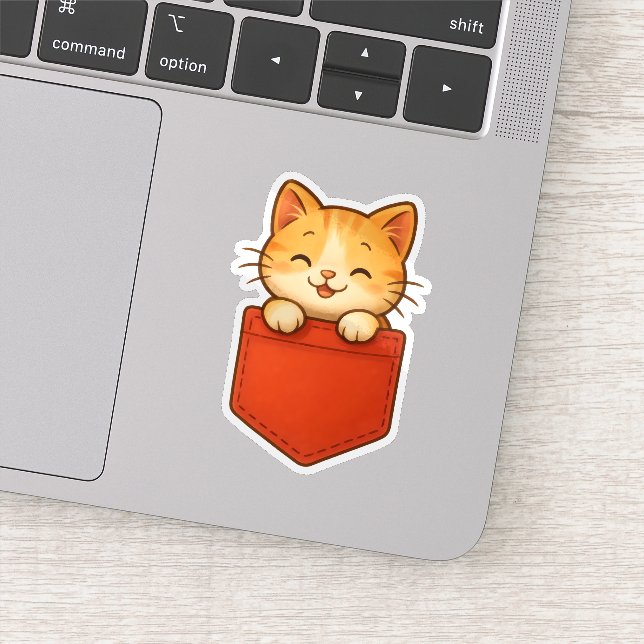  Kawaii in Red Pocket – Die-Cut Sticker (Detail)