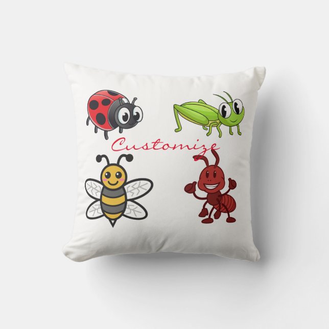 Kawaii Insects Thunder_Cove  Throw Pillow (Front)