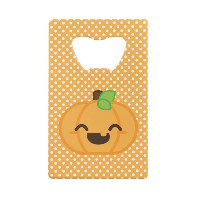 Kawaii Jack O Lantern Pumpkin Bottle Opener Wallet Bottle Opener (Back)