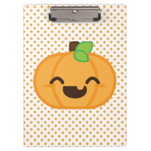 Kawaii Jack O Lantern Pumpkin Clip Board