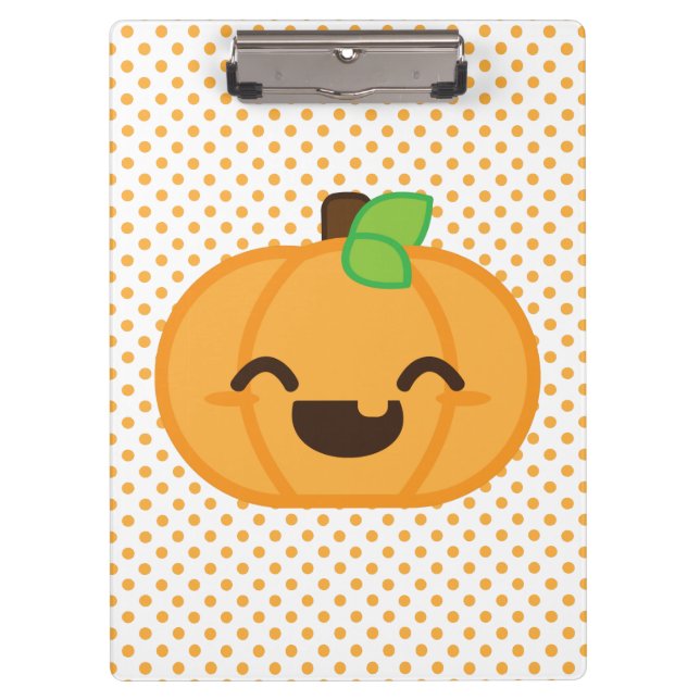 Kawaii Jack O Lantern Pumpkin Clip Board (Front)