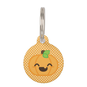 Kawaii Jack O Lantern Pumpkin Dog Tag