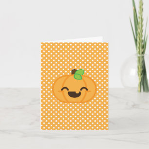 Kawaii Jack O Lantern Pumpkin Note Card