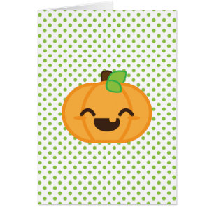 Kawaii Jack O Lantern Pumpkin Note Card