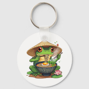 Kawaii Japanese Aesthetic Frog Noodles Keychain