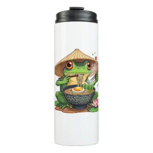 Kawaii Japanese Aesthetic Frog Noodles Thermal Tumbler