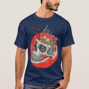 Kawaii Japanese Anime Clothes Skeleton Ramen  T-Shirt