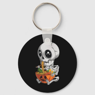 Kawaii Japanese Anime Skeleton Halloween Ramen Foo Keychain