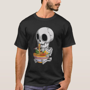 kawaii japanese anime Skeleton Halloween ramen Foo T-Shirt