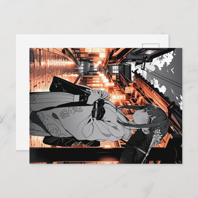 KAWAII Japanese Girl Postcard (Front/Back)