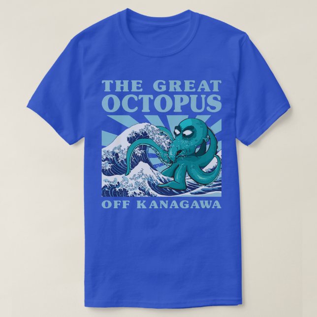 Kawaii Japanese Great Wave Great Octopus Cute Japa T-Shirt (Design Front)