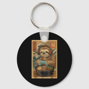 Kawaii Japanese Ramen Sloth Retro Gaming Shirts Fo Keychain