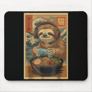 Kawaii Japanese Ramen Sloth Retro Gaming Shirts Fo Mouse Pad