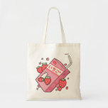 Kawaii Japanese Strawberry Juice Box Tote Bag<br><div class="desc">Kawaii Japanese Juice Box done in a cute Anime style.</div>