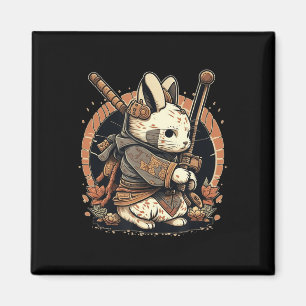 Kawaii Japanese Style Samurai Bunny Anime  Magnet