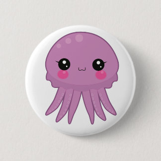 Kawaii Jellyfish Pin Badge Purple