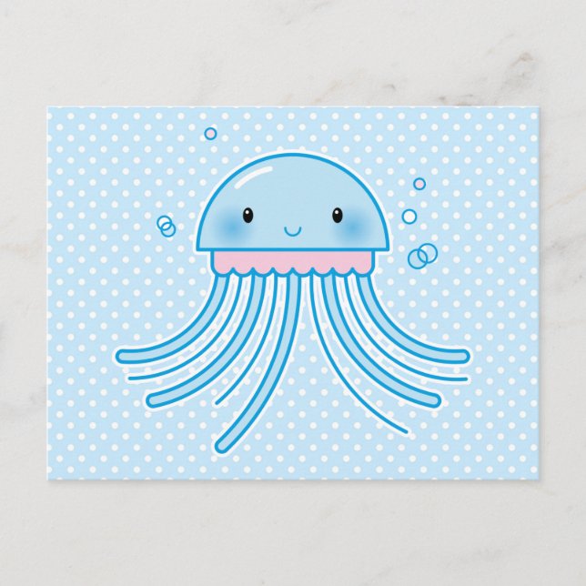 Kawaii jellyfish postcard (Front)
