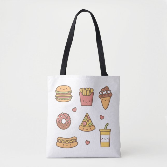 Kawaii Junk Food Girls Tote Bag (Front)