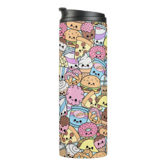 Kawaii Junk Food Munchies Pattern Thermal Tumbler