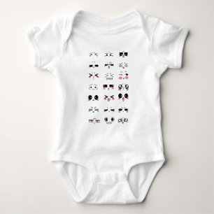 kawaii kaomoji baby bodysuit