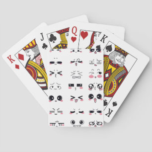 kawaii kaomoji playing cards