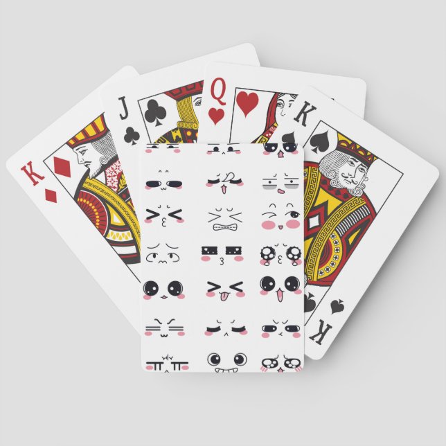 kawaii kaomoji playing cards (Back)