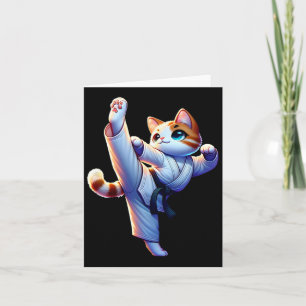 Kawaii Karate Kitty In Action  Card
