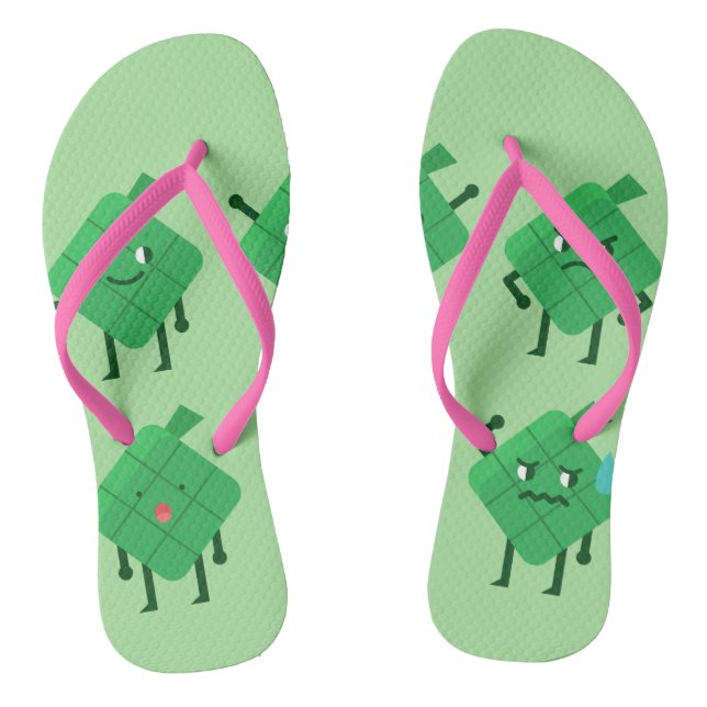kawaii Ketupat chaussures sandales tongs tongs (Semelle)