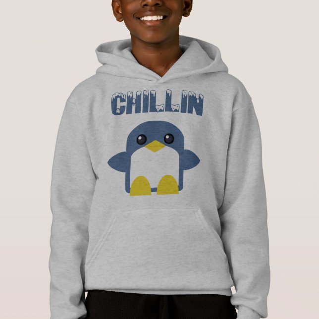 kawaii kids penguin chillin sweety tweety hoodie (Front)