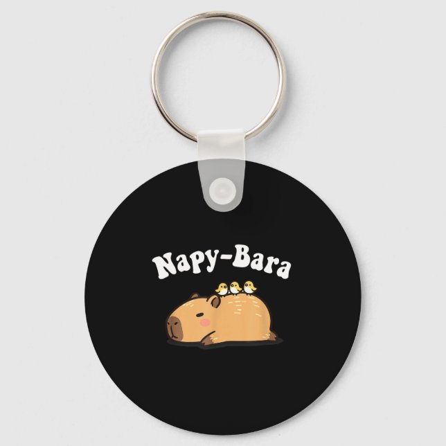 Kawaii Kids Sleep Napy Bara Boys Girls Capybara Pa Keychain (Front)