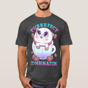 Kawaii Kitten And Coffee Lovers Men Women Caffeine T-Shirt