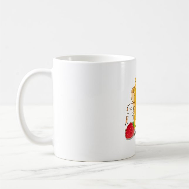 Kawaii Kitten Pancakes  Coffee Mug (Left)