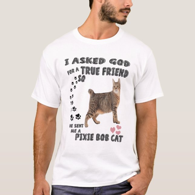 Kawaii Kitten Quote Mom Bobcat Dad Print, Cute Pix T-Shirt (Front)