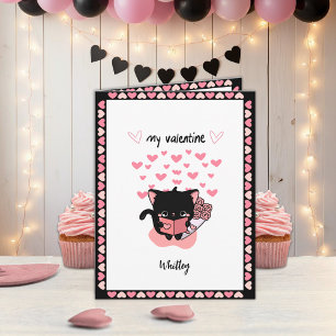 Kawaii Kitten Valentine’s Day Cute Kids  Holiday Card