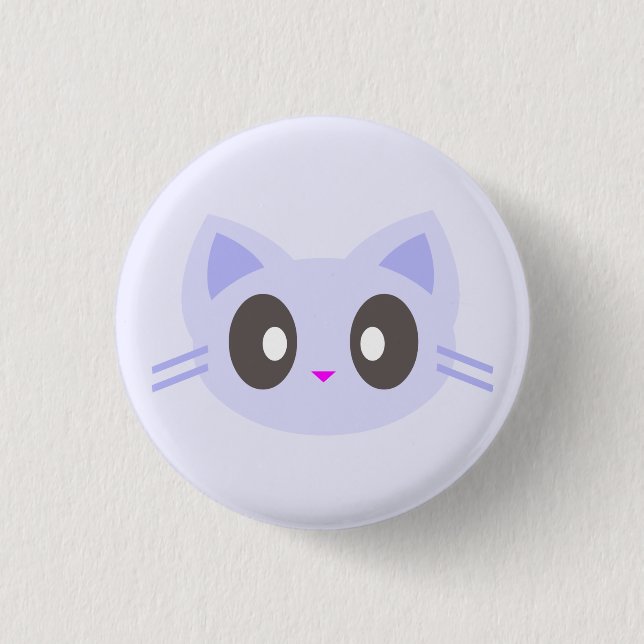 kawaii kitty 1 inch round button (Front)