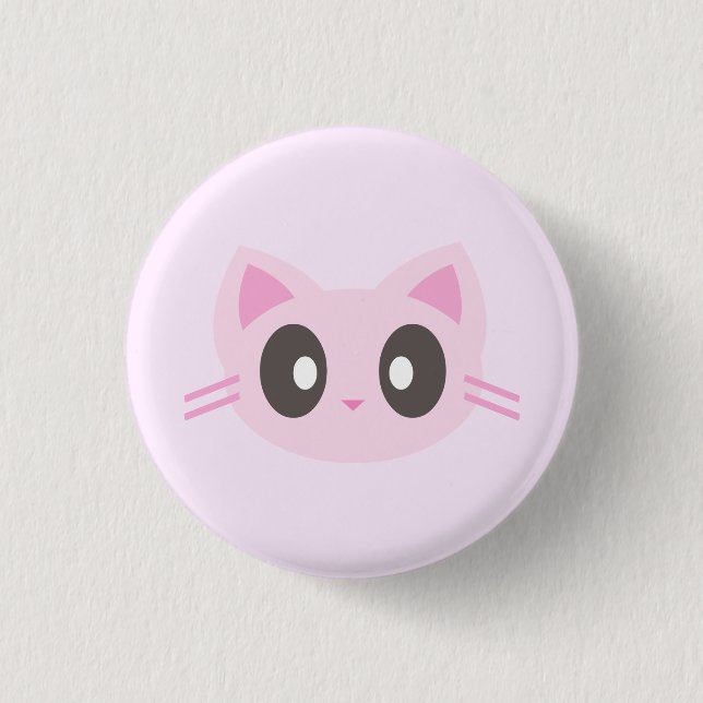 kawaii kitty 1 inch round button (Front)