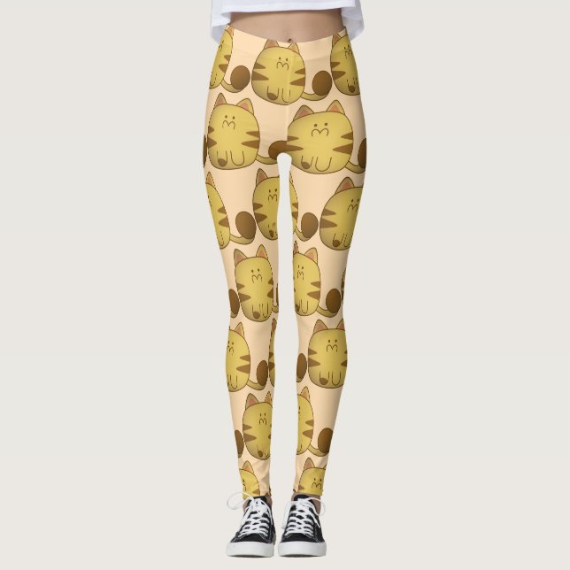 Kawaii Kitty Cat Leggings (Front)