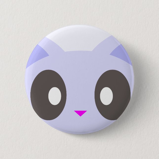 kawaii kitty closeup 2 inch round button (Front)