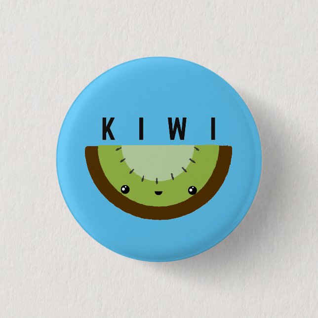 Kawaii | Kiwi | Badge 1 Inch Round Button (Front)